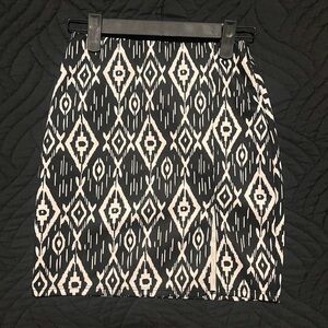 Black and White Patterned Skirt